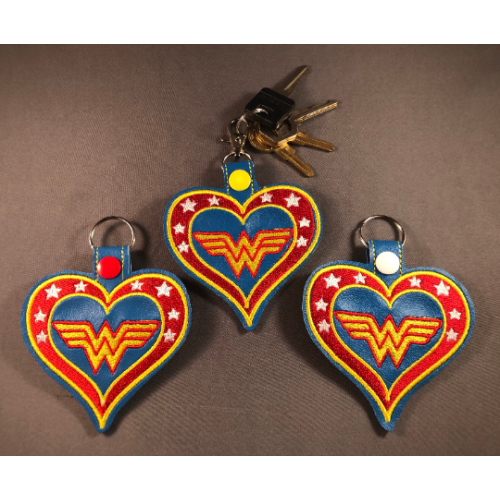 Heart Key Fob - Comic Heroes, Villains, Heroines, and Villainesses