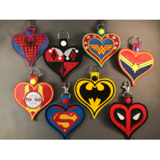 Heart Key Fob - Comic Heroes, Villains, Heroines, and Villainesses