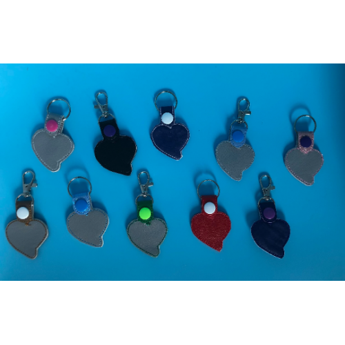 Key Fob - Paw Print Heart