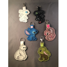 Key Fob - Snoot Boop - Green Baby, Blue Monster, Night Dragon, White Dragon, Fluffy Marshmallow Robot Inspired Keychains