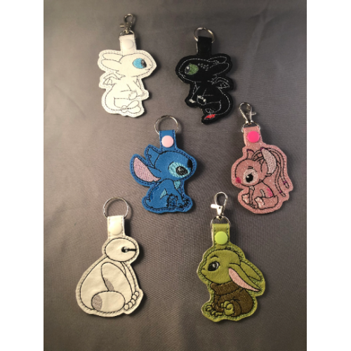 Key Fob - Snoot Boop - Green Baby, Blue Monster, Night Dragon, White Dragon, Fluffy Marshmallow Robot Inspired Keychains