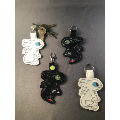 Key Fob - Snoot Boop - Green Baby, Blue Monster, Night Dragon, White Dragon, Fluffy Marshmallow Robot Inspired Keychains
